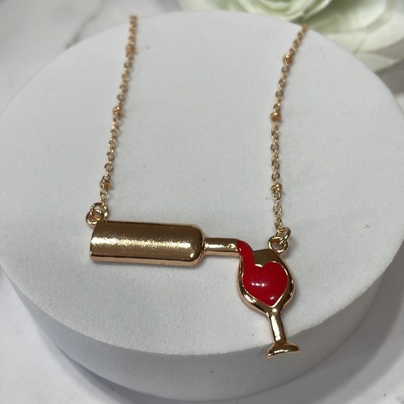 A Tiny Bit Of Drink Wine Glass Necklace - Picture 7 of 12